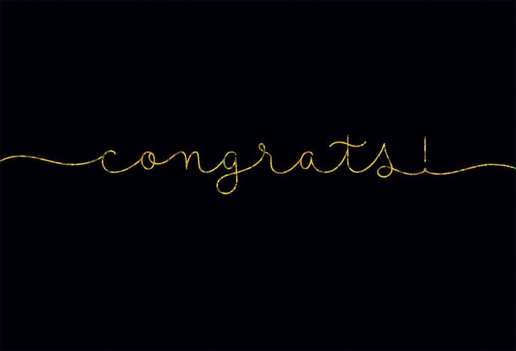 Pictura Congrats Script Congratulations Card featuring elegant handwritten-style "Congratulations" message on an everyday greeting card